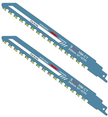 Säbelsägeblätter, Sägeblätter Säbelsäge, Säbelsägeblatt Hartmetall, Säbelsägeblatt Stein, für Stein 240mm Hartmetallstahl Säbelsägeblätter Betonsäge Mauerwerk Säbelsägeblatt Holz