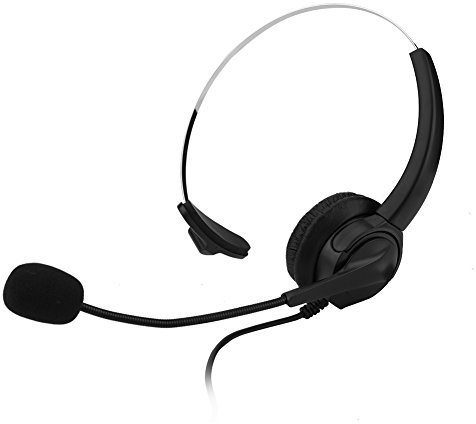Trådlöst telefonheadset, justerbart 2,5 mm Inget fallande telefonheadset Call center-headset/brusreducerande / 120 cm / 47,24 tum