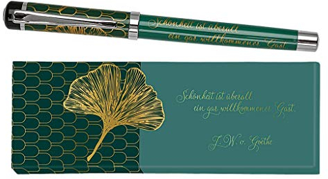 moses. libri_x Tintenroller Johann Wolfgang von Goethe, Tintenschreiber aus Metall mit blauer Mine, Bedruckt mit Zitat von Johann Wolfgang von Goethe, In einer Geschenkbox, 1 Stück (1er Pack)