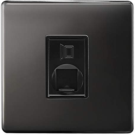 1 Gang Ethernet Port Data Socket CAT 5 Wall Plate Black Nickel Polished N442GME-HE