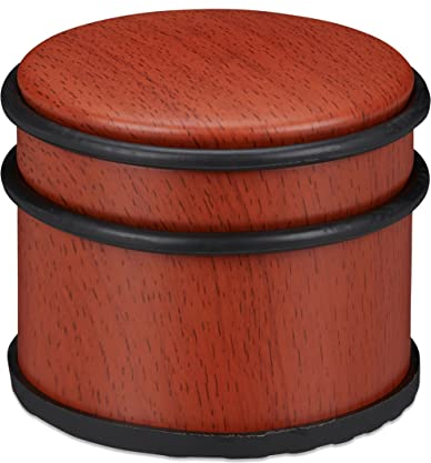 Relaxdays Fermaporta, Blocca Porta Pesanti & Finestre, Acciaio & Gomma, Accessorio per la Casa, ∅ 9,5 cm, Marrone-Rosso, 1 pz