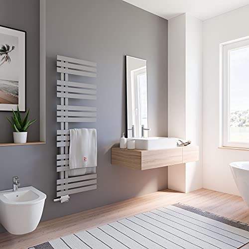 Schulte Designheizkörper Emma, Größe: 150 x 50 cm Stahl pulverbeschichtet, Farbton: Reflex-Grau H025150050 73