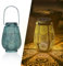 Solarlaterne für Außen, Bonsery LED Solarlampen für außen Hängend Vintage Metall, IP65 Wasserdicht Solar Laterne für Draußen Deko Tisch Terrasse Balkon Hof Outdoor Gartenlaterne 15 Lumen (Türkis)