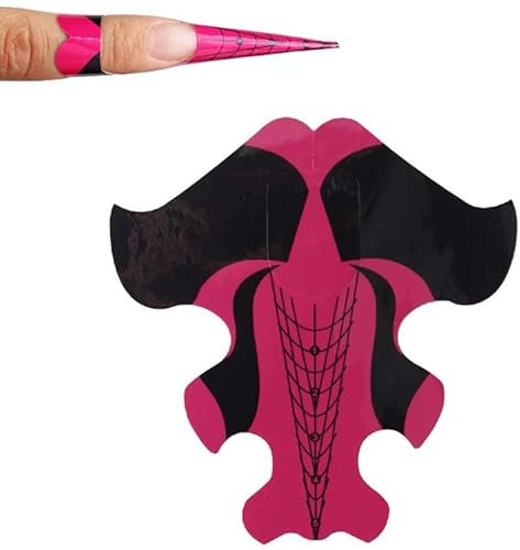 BeautyLeader 100Pcs/Roll Nail Forms Adhesive Stiletto Forms System for UV Gel Acrylic Nail Tips Extension