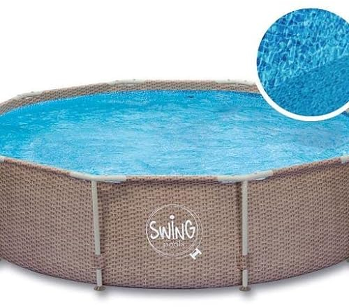 Swing Wicker Active Frame Pool 3,66x0,91m, Wicker Design | Schwimmbecken | Aufstellbecken | Schneller Aufbau | Langlebig | Swimmingpool | Robust