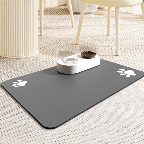 Waschbar Unterlage Katzennapf,40×60cm Super Saugfähige Futternapf Unterlage Katze,Super Saugfähige Futternapf Unterlage Katze,Gelten für Katzen Napfunterlage,Matte Hundenapf Unterlage