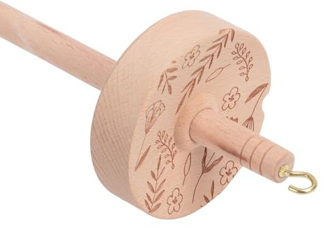 HERCHR Kit Fuso per Filare La Lana, Strumento Intagliato a Mano per Filare Il Filato a Spirale, Strumento in Legno per Principianti