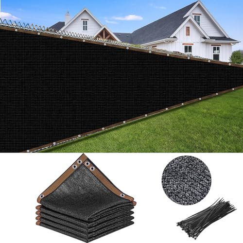 Black Fence Privacy Screen Balcony Outdoor Wall Patio Screen Heavy Duty Cover Mesh Shade Backyard Garden Protection Porch for Outdoor Balcony Backyard Deck Porch Patio (1 x 5 m)