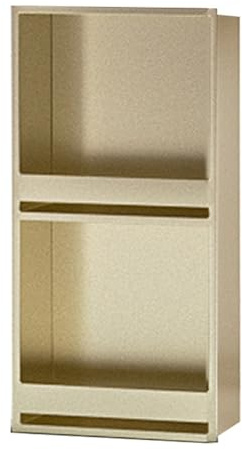 Cubeta de almacenamiento de pared empotrable de acero inoxidable impermeable para baño, cocina y dormitorio, no requiere instalación de azulejos, acabado dorado, 320 x 620 x 125 mm