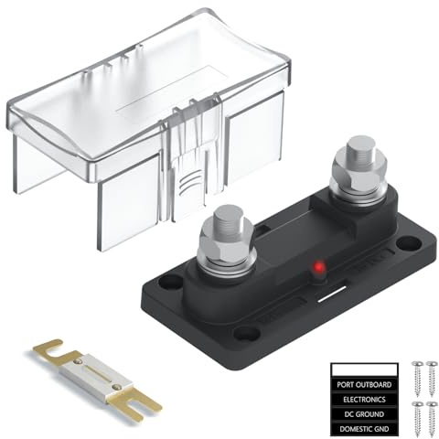 UCkasayfy 300 A ANL säkringsinnehåll 0–4 gauge AWG ANL säkringar med M10 kretsskydd säkringshållare med LED-display för bil, båt, campare, husbil