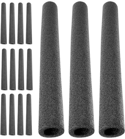 ORFOFE 20 Tubos de Espuma de Pe para Aislamiento de Tuberías y Protección, Fácil Instalación Diy, Color Negro, Ideales para Proyectos de Aislamiento al Aire Libre