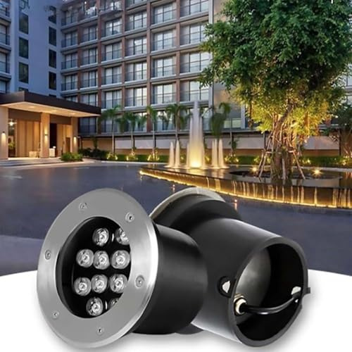 GUODDM Luci A LED per Esterni - Faretti da Incasso con Cambio Colore, Illuminazione Subacquea DC24V, Lampada da Giardino Impermeabile IP68 in Acciaio Inossidabile, per Laghetti E Giardini(Yellow,3w)