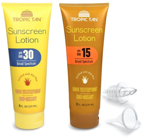 GoPong Sunscreen Flask 2 Pack (16 oz Total) - Hidden Alcohol Travel Flasks - Choose Your Style - 2 Secret Liquor Containers for Beaches, Cruises, and Sports Events