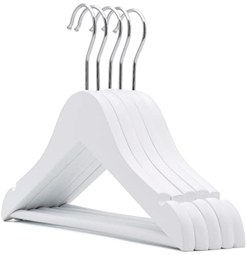The Hanger Store 10 Childrens White Wooden Coat Hangers, For Baby & Toddler Clothes - Choose Colour