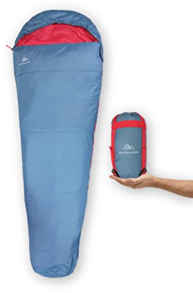 NORDKAMM® Sommer-Schlafsack Erwachsene, Damen und Herren, leicht, kleines Packmaß, Ultraleicht Camping, kombinierbar (Zipper rechts)