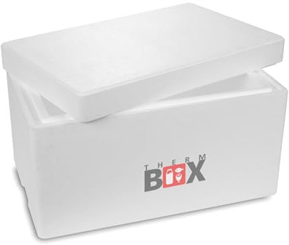 THERM-BOX Styroporbox 37W Innen: 51x30x24cm Wand: 4cm Volumen: 37,5L Isolierbox Kühlbox Warmhaltebox Wiederverwendbar