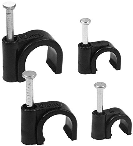 400 Pièces Clips de Câble Colliers de Serrage Câble 6mm 7mm 8mm 10mm Accroche Cable Mur Attaches Câbles pour Organiseur Electrique Fil/Câble Noir