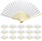 Woohome 15 Stück Hand Fächer Faltbar Papierfächer Hochzeit Zubehör für Hochzeit Deko, Party, Fest und Picknick (Weiß)