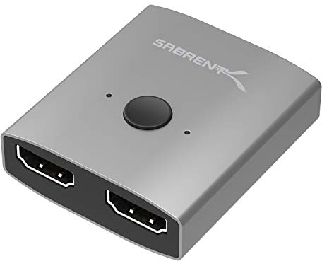 SABRENT Sdoppiatore HDMI Switch - HDMI Splitter 1 ingresso 2 uscite o 2 in 1 out, Supporta 4K, 2K, 3D per Xbox, PS5 PS4 PS3 Roku o HD TV Fire Stick (DA-HSW2)