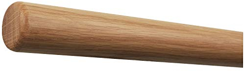 TIBU Eiche Holz Handlauf Geländer 30-500cm mit Holzenden Wandhandlauf Wand Treppe, Länge 1100 mm / 110 cm / 1,1 m und Enden Radius gefräst