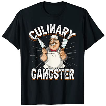 Funny Cook Culinary Gangster Kitchen Knife Baker Chef T-Shirt