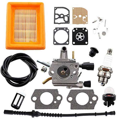 MCHNIC Carburateur et Membrane pour Coupe-Bordure STIHL FS120 FS120R FS200 FS020 FS202 FS200R TS200 FS250 FS300 FS350 FS250R Débroussailleuse Remplacer 4134 120 0653 4134 141 0300 41344001301
