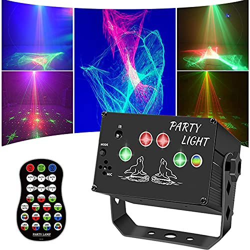 Discolicht, 120 LED-Muster Partylicht USB Neu aktualisiert aurora light Sound Aktivierte Bühnenlichter mit Drahtlose Fernbedienung für Party Dancing Bar Karaoke Weihnachten Halloween (Schwarz)
