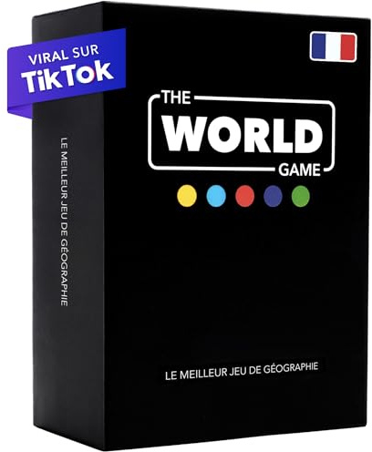 The World Game - Jeu de Géographie avec Carte du Monde - Jeu Société Éducatif pour Enfant, Famille et Adultes - Un Cadeau Parfait pour Garçons et Filles - français