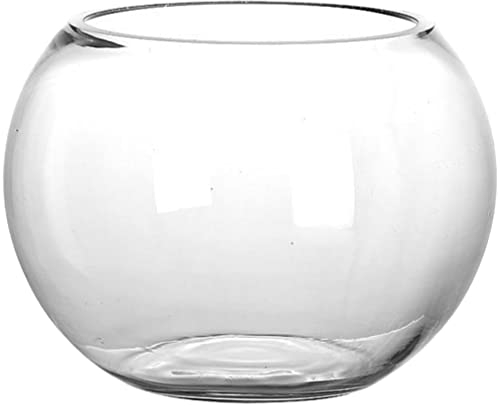 Yardwe Fischglas Aquarium Fischschale Kugelaquarium Fischtank Glasvase Blumenvase Kugel Terrarium Glas für Zuhause Wohnzimmer Schlafzimmer Büro Fisch Mikrolandschaft Tischdeko