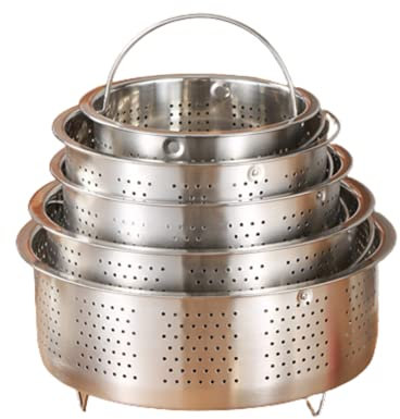 Ailovone Dämpfeinsatz Dampfgarer Einsatz Dämpfkorb Edelstah Dämpfeinsatz Instant Topf Zubehör Dämpfgitter Dämpfer Korb Reis für Dünsten von Gemüse Früchte Eier (13.8cm)