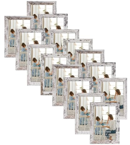 HORLIMER Cornice 10x15,Cornici Foto MDF 15 Pezzi,Portafoto da Tavolo o Parete, Decorazione per Casa, Ufficio,Betulla