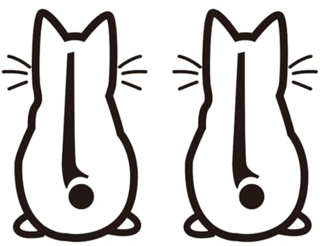 Katze Wischer Aufkleber, 2 Stück Cartoon Kätzchen Sticker Wassdichte, Autoaufkleber Lustige Katze, Autoaufkleber Lustige Autoaufkleber Selbstklebende Cat Aufkleber Fenstersticker, Schwarz