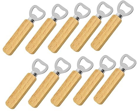 Cabilock Apribottiglie Per Birra E Vino Da Bar Set Da 10 Pezzi Manico in Legno Portatile Isolato Termicamente