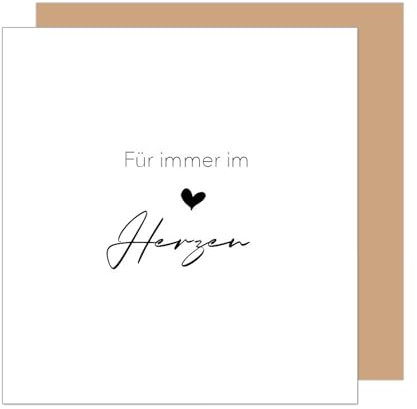 Edition Seidel Premium quadratische Trauerkarte mit Umschlag. Beileidskarte Karte mit Spruch In stiller Trauer Mitgefühl stille Anteilnahme Abschied herzliches Beileid (TQ116 SW025)