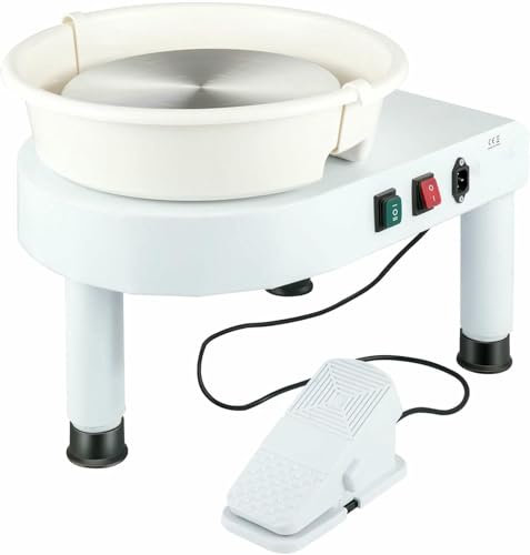 FLTRGO Tour de potier électrique 12 Pouces, Tour de potier en céramique Robuste, Machine de formage de poterie, Roue de Rotation d'argile de 0 à 300 TR/Min pour Les débutants