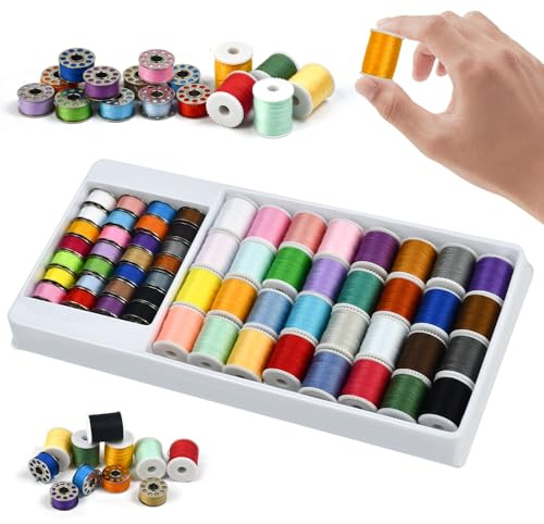 Huucozn 60 Colori di Filo per Cucire Filo per Cucitura a Mano della Macchina da 20/25 Iarde Filo da Cucito di Poliestere con 28 Rocchetti Bobine da Cucire Multicolori per Cuciture a Mano e Macchina