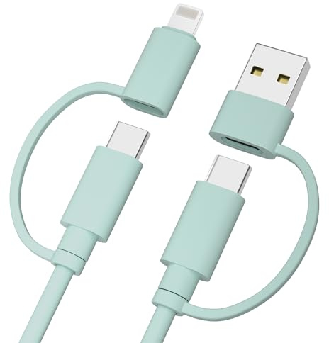 Elebase USB C Kabel 1M,för iPhone 17 Pro Max Laddkabel,60W Snabbladdning | Typ C Laddningskabel med USB A och Lightning Adapter för Car iPhone 16 15 14 Max iPad Pro Air Google Pixel 10 9 8 XL