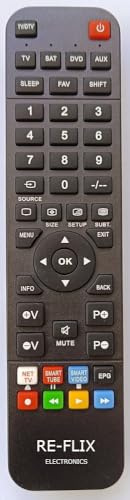 Telecomando Re-Flix Superior Light compatibile con TV NORDMENDE ND43S3300NM-SMART