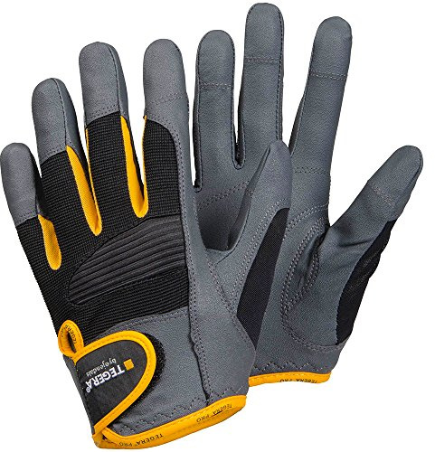 Ejendals Handschuh Tegera 9140 aus Synthetikleder, Größe 9, 1 Stück, grau/schwarz/gelb, 9140-9