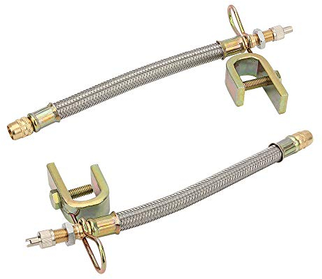 SENZEAL 2X 190mm/7,5″ Ventilverlängerung Kupfer Legierung Flexibles Reifen Ventil Verlängerung Adapter Sets für LKW Wohnmobil Schwere Fahrzeugen