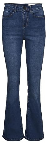 Noisy may NMSALLIE HW Flare Jeans VI021MB Noos, Mujer, Opacity, Medium Blue Denim, 26/32