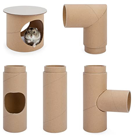 Niteangel Tunnel créatif et composable pour hamsters – Bricolage unique pour petits animaux comme hamsters, souris, gerbilles et rats (ensemble de tunnel entier – brut)