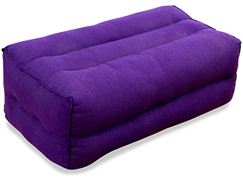 livasia Block Yogakissen eckig einfarbig modern - 17x34x12cm - Meditationskissen Kapok, Stützkissen Bolster rechteckig, Yoga Pilates Zubehör Nackenkissen, Thaikissen handgefertigt (Lila Uni)