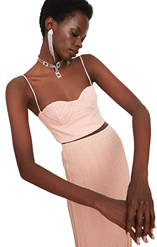 Trendyol, Salmon Strapless Bustier, Salmon, 38