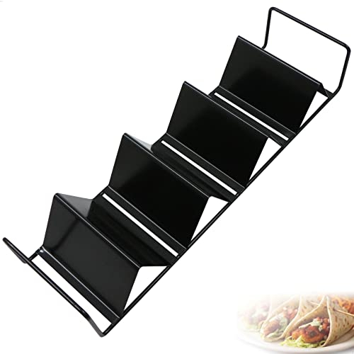 xtemtoamz Bandeja Para Tacos Mexicanos Soporte - Utensilio De Cocina SáNdwiches , Salchichas, Comida Mexicana, NiñOs Y Fiestas Familiares, ,Holders Ressitentes FáCil Limpiar, Color Negro