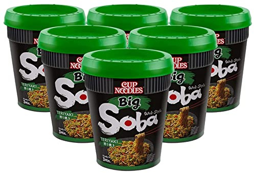 Nissin-Noodles Big Soba Cups Teriyaki, 6er Pack (6 x 113g)