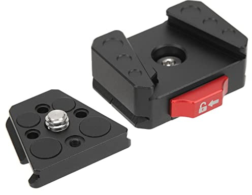 Piastra a Sgancio Rapido V Lock, Piastra QR per Batteria con Montaggio a V in Lega di Alluminio con Foro per Vite da 1/4, Kit di Montaggio Mini V Lock Multiuso per Treppiede DSLR