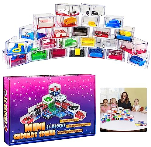 24 Stück Geduldsspiele Mini Denkspiel, Knobelspiel, Geduldspiele Kinder Mit Kugeln, Geschicklichkeitsspiel für Kinder Erwachsene, Lernspielzeug Fördert die Konzentration, Kindergeburtstag Mitgebsel