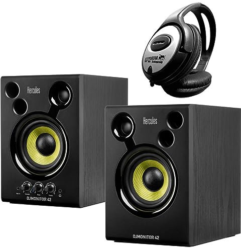 Hercules DJ Monitor 42 cajas de monitor + auriculares estéreo keepdrum