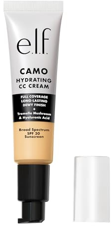 e.l.f. Hydrating Camo CC Cream, Colour Correcting Full Coverage Foundation For A Dewy Finish With SPF 30, Vegan & Cruelty-Free, Fair 140W